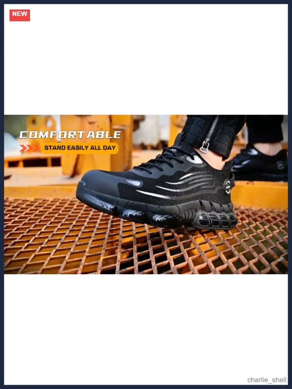 Steel Toe Work Sneakers Cushioned Safety Shoes for Men